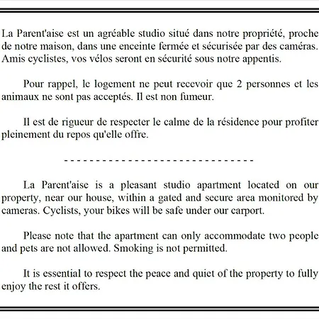La Parent'aise Apartman *